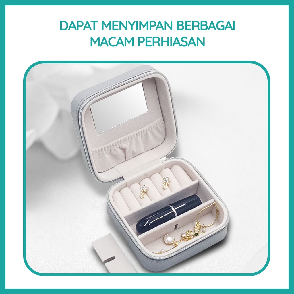 Kotak Tempat Perhiasan Travel Jewelry Box Tempat Penyimpanan Cincin Kalung Gelang Emas Serbaguna Box Perhiasan