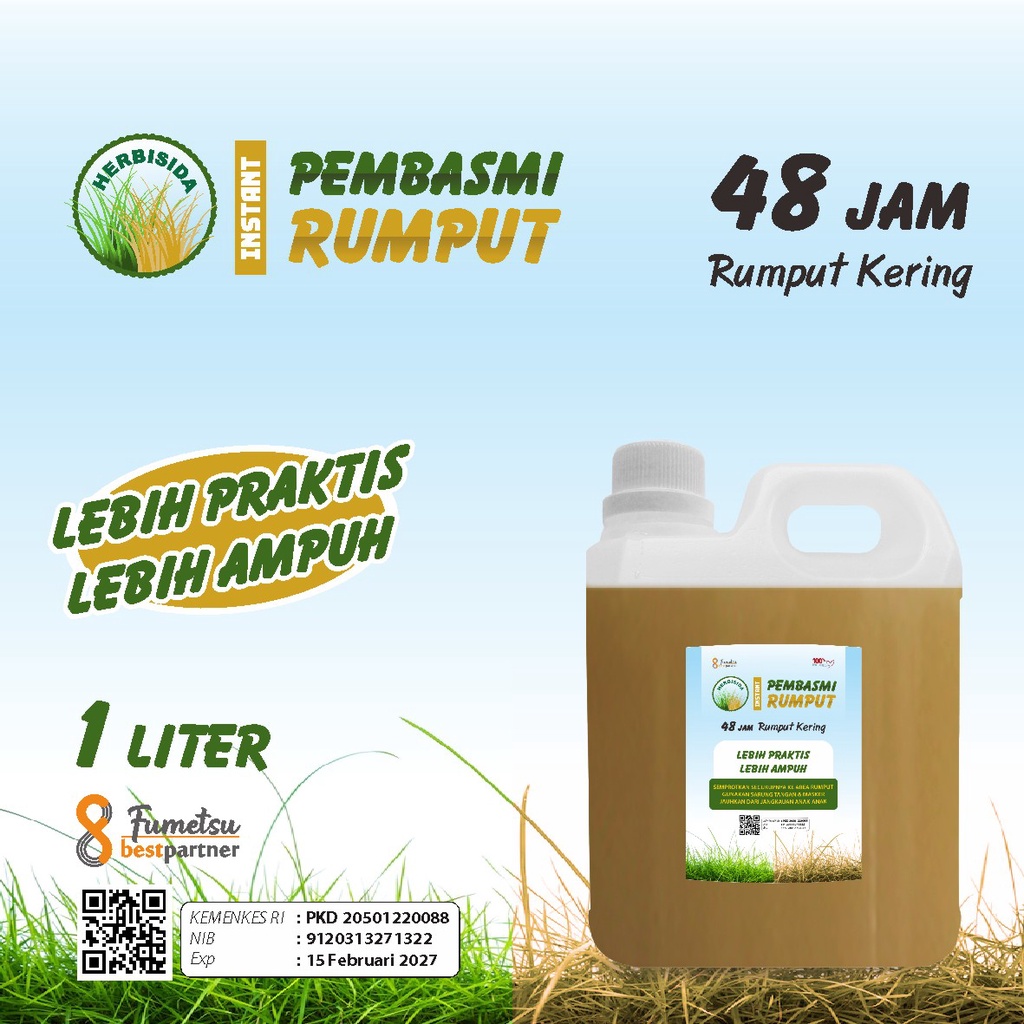 Pembasmi Herbisida Rumput Instan Super Praktis Kemasan 1 Liter Jerigen