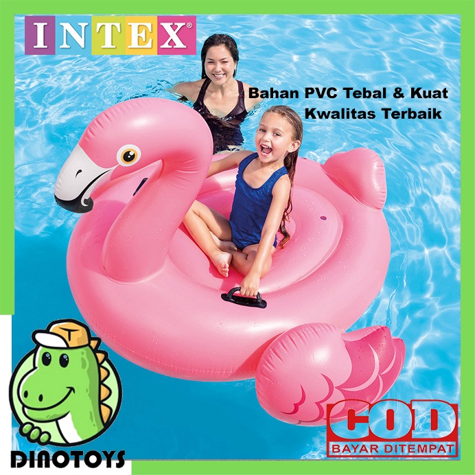 DINOTOYS INTEX 57558 Floaties Flamingo Ride On 142x137x97cm Big Size With Handle Pelampung Jumbo