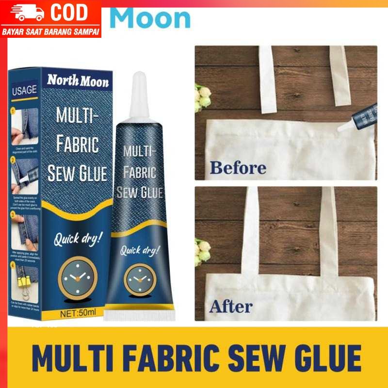 ( 100% BARANG ORI ) NorthMoon Cairan Liquid Lem Perekat Kain Kulit Sew Glue 50ml - N256