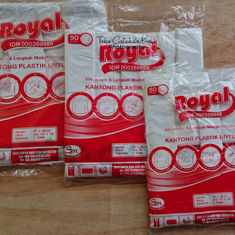 Tas Kresek Royal Kresek Hajatan Putih Kantong Plastik Berkat Plastik Nasi Kotak isi 50