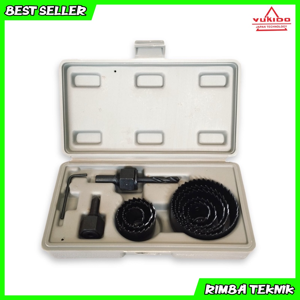 YUKIDO Mata bor kayu hole saw kit set 11 pcs holesaw pelubang kayu pipa paralon termurah berkualitas