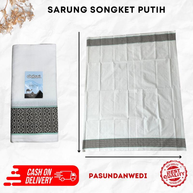 SARUNG TENUN POLOS PUTIH