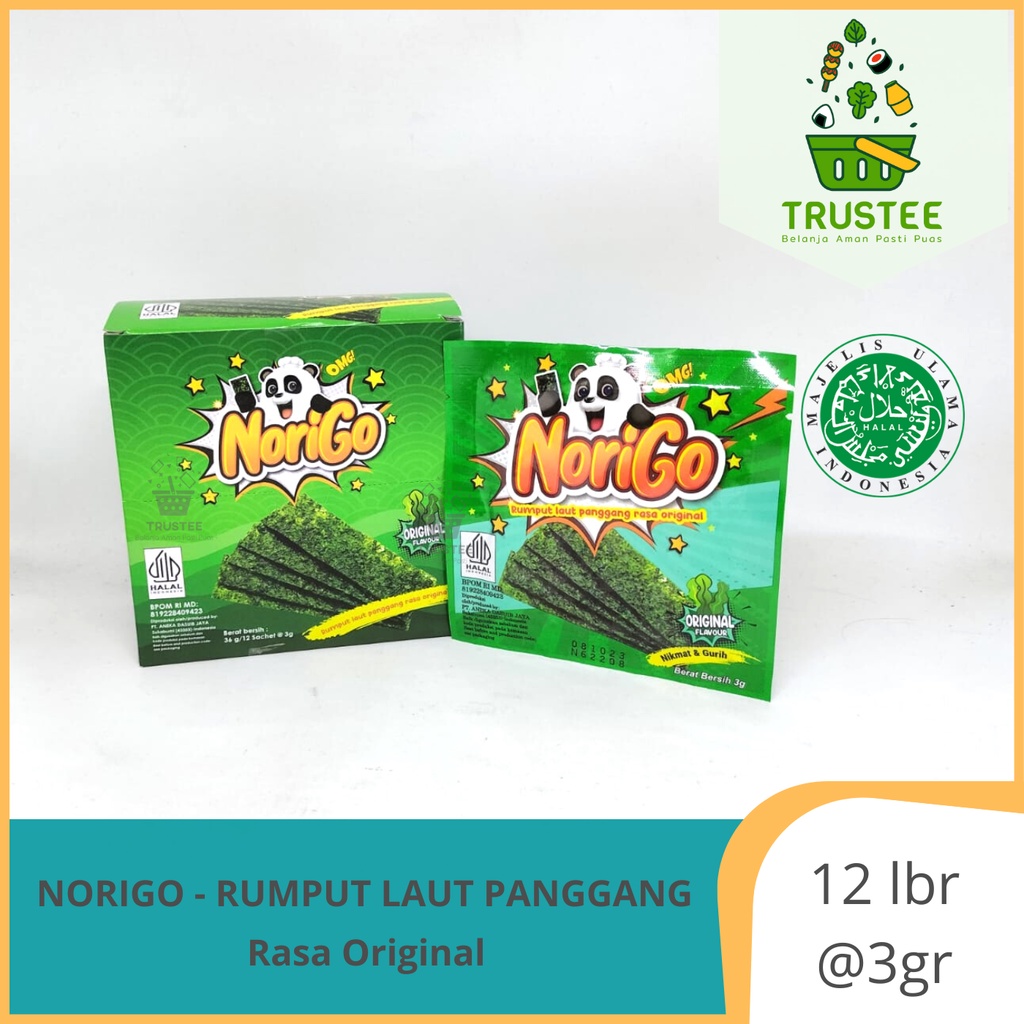 NORIGO Nori Sachet / Seaweed Snack / Camilan Rumput Laut Sachet Halal