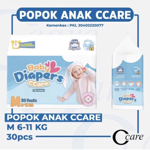 [MH] Pempers Pants Popok Baby Diapers C-Care Size M Isi 30 Pcs