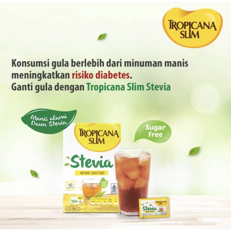 Tropicana slim stevia 50 sachet ( pemanis alami nol kalori )