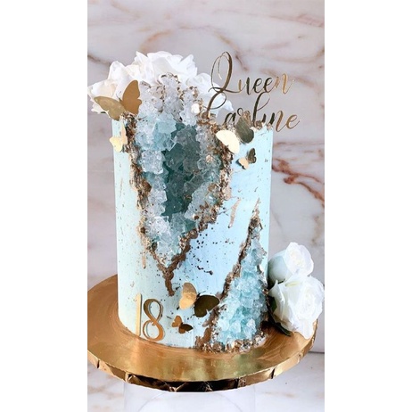 

blue geode cake cristal