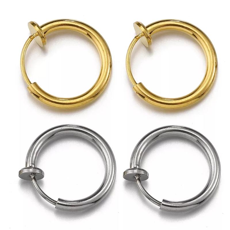 Anting Piercing Ukuran 2mm Tanpa Lubang Tindik Telinga Pria dan Wanita Terbaru