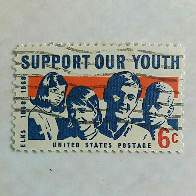 

(AA) Perangko Amerika Serikat 1968 "Support our Youth" -- Elks Issue 6c Used