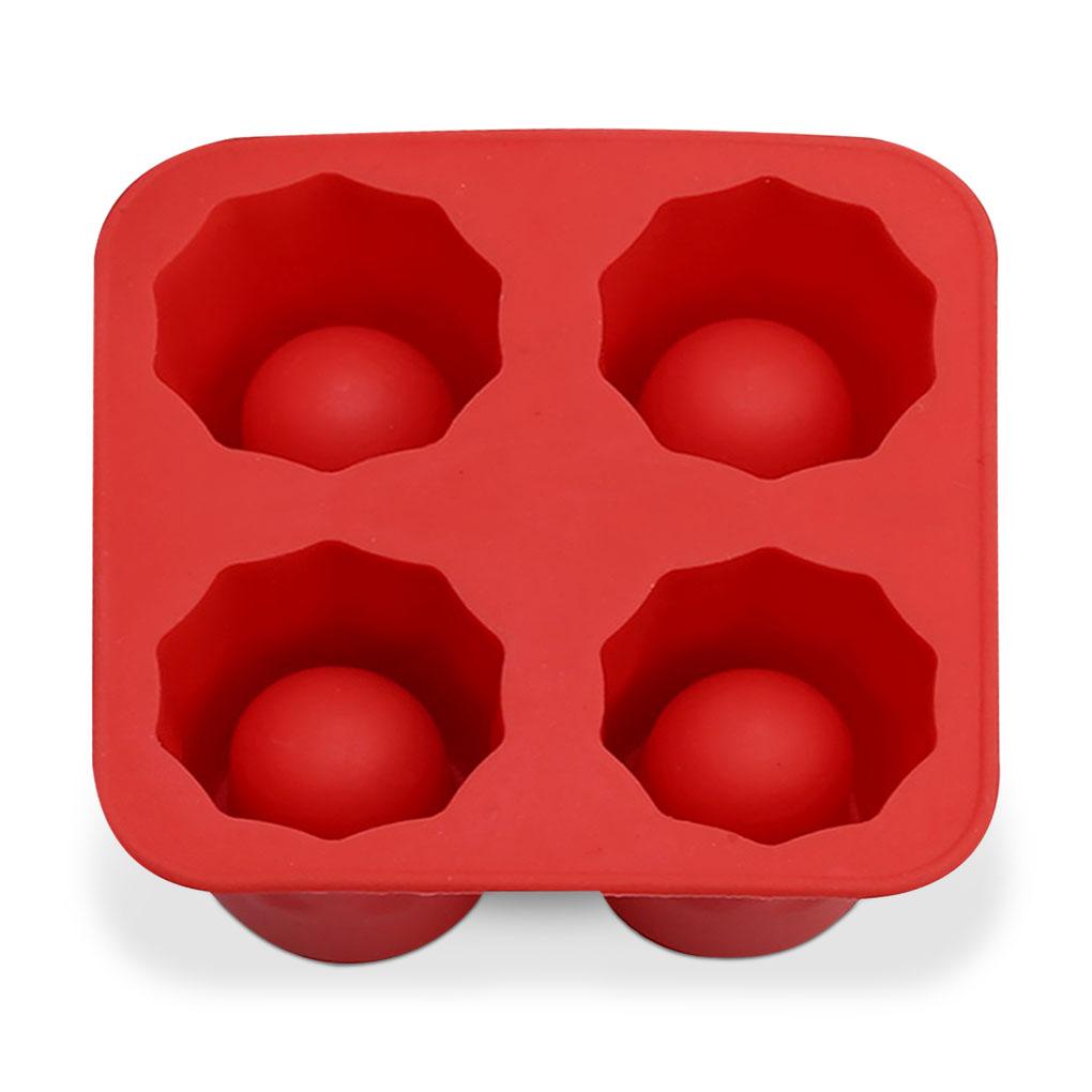 Cetakan Es 4-rongga Silikon Ice Cube Tray 4-rongga Silicone Portable Flexible Mold Cup Peralatan Dapur Bakeware