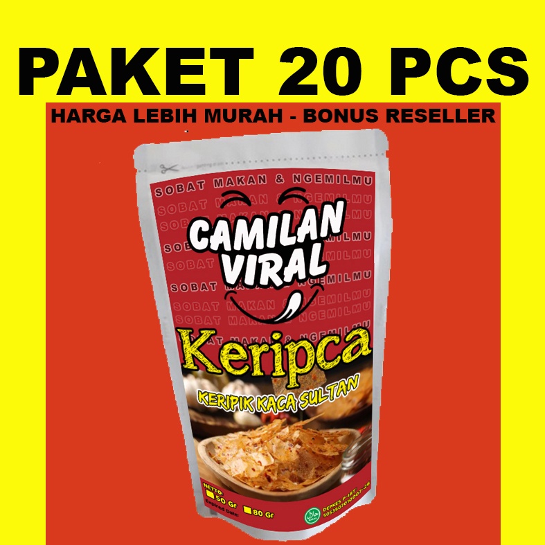 

(PAKET 20 PCS) KERIPIK KACA - KRIPCA - KRIPIK KACA - CEMILAN PAKET USAHA - CEMILAN VIRAL BY CAMILAN VIRAL