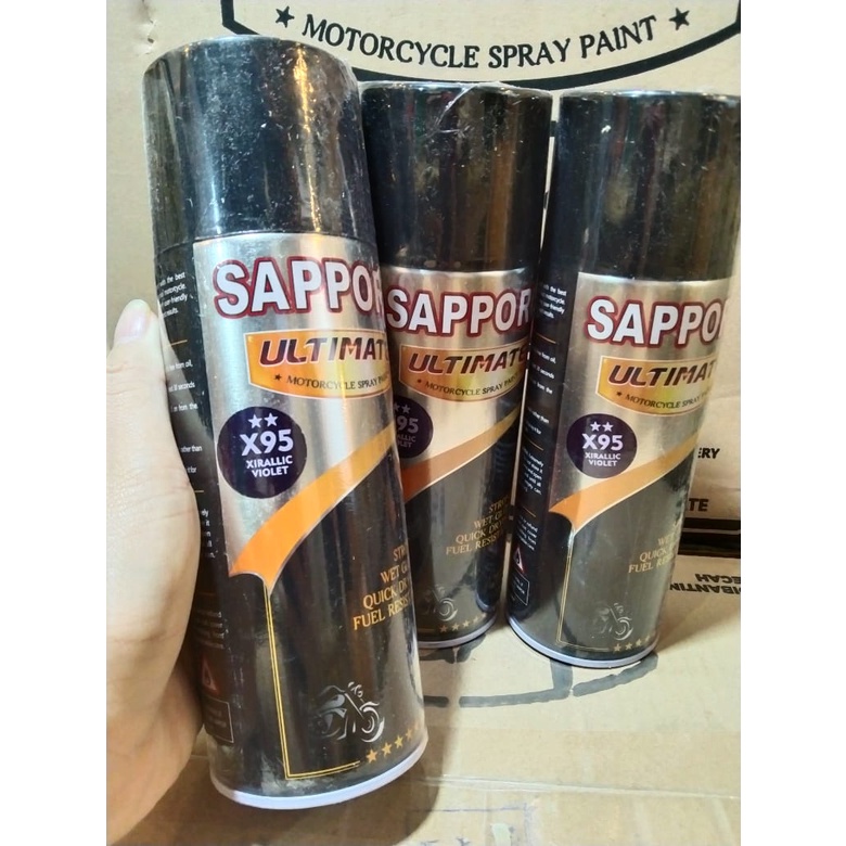 cat spray pilok pilox cat semprot sapporo ultimate saporo X95 xirallic violet xiralic unggu siralic violet x 95 400ml