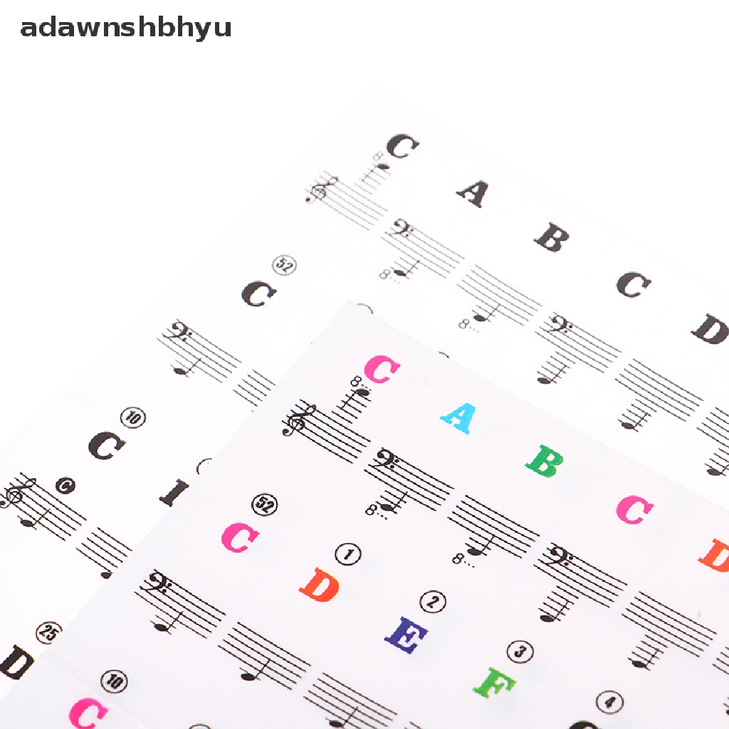 Adawnshbhyu Stiker Keyboard Piano Transparan 54/61kunci Keyboard Elektronik Piano Sticker ID