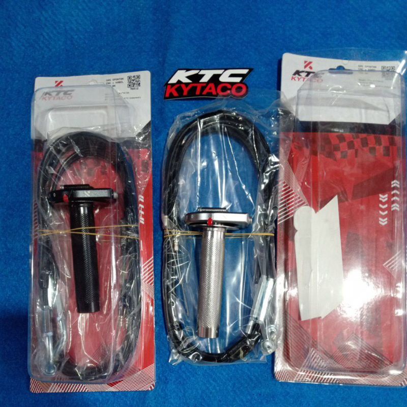 Gas spontan Ktc kytaco New Paket murah Plus grip sepasang Universal motor Aerox Vario 150 PCX Satia Fu Vixion DLL