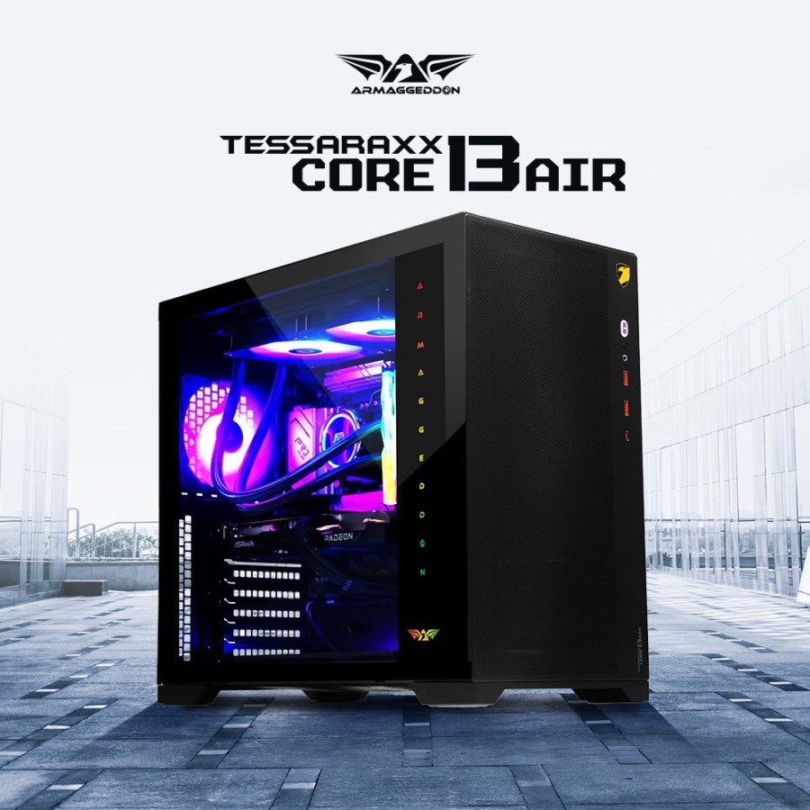 Casing Gaming Armaggeddon Tessaraxx Core 13 Air E-ATX | White PC Case
