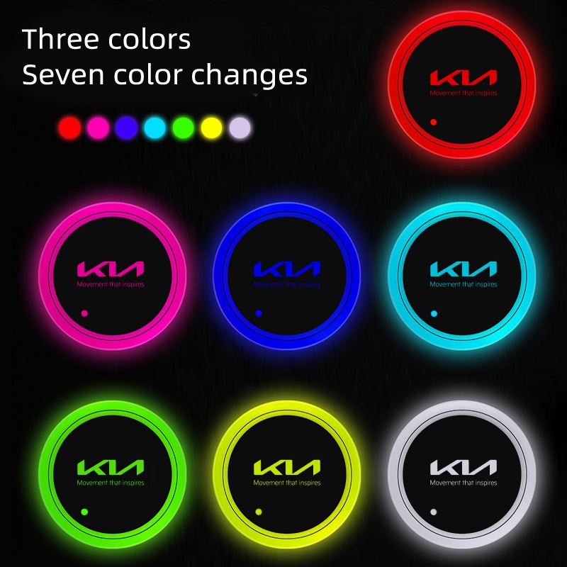 Lampu Suasana Water Coaster Mobil LED Untuk Pagi Seltos K3 Carens Forte Cerato Soluto Sportage Spectra Picanto RIO Carnival sorento Atmosphere lights Non-slip mat
