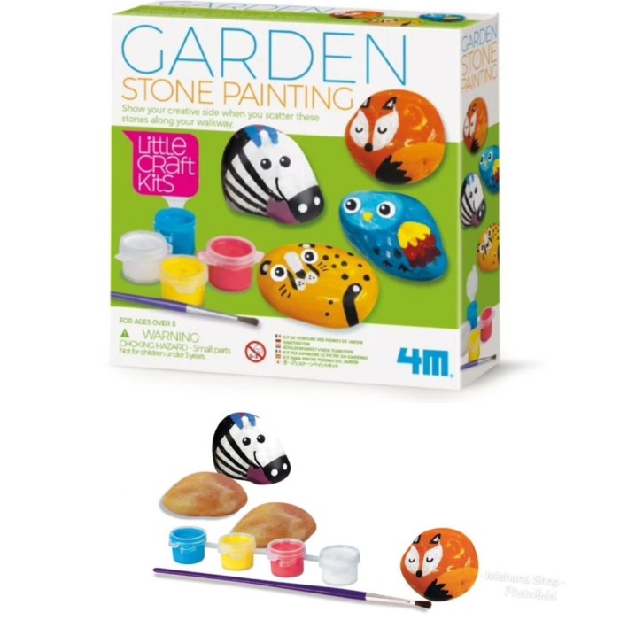 

Mainan Kreatif Anak Mencat Batu Taman Hias 4M Garden Stone Painting #Original