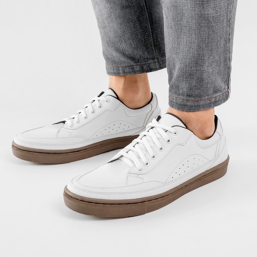 JOSE WHITE GUM - Sepatu Sneaker Sniker Sneker Pria Casual Original