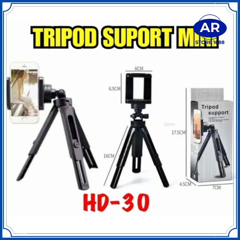 Tripod Support Mini Phone Extendable + Holder U Penyangga HP Smartphone Kamera