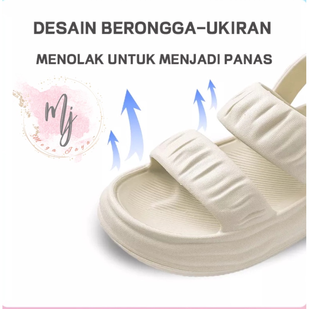 sandal wedges tali perempuan sandal karet wanita sandal tali wanita kekinian korea import sendal slip on EVA anti slip