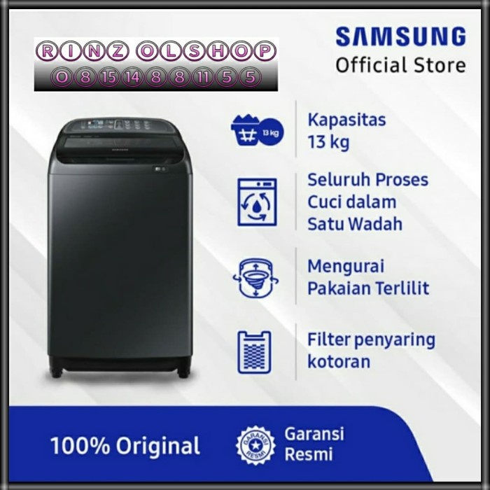 Mesin Cuci Samsung Wa13J5750Sv Top Loading 13 Kg Inverter