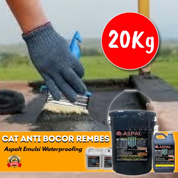 Jual Waterproofing Aspal Cair 20kg Anti Rembes Cat Waterproof Pelapis Anti Bocor Atap Dak 2628