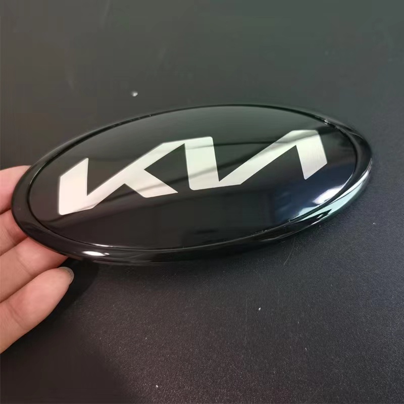 1x ABS New Hitam Merah KIA Logo Auto Mobil Depan Belakang Kap Bagasi Emblem Hias Badge Stiker Decal Replacemet Untuk KIA