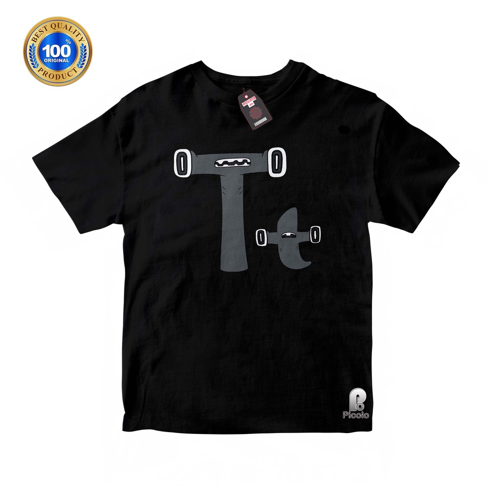 BAJU ANAK KAOS ATASAN ANAK HURUF T ALPHABET LORE UNISEX Bahan COTTUN (FREE NAMA)