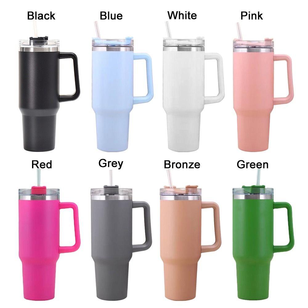 Preva Mug Tumbler Portable Dengan Tutup Sedotan With Handle Termos Botol Air