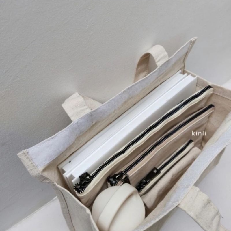 le sac canvas bag multifunctional lunch tote bag with velcro closure