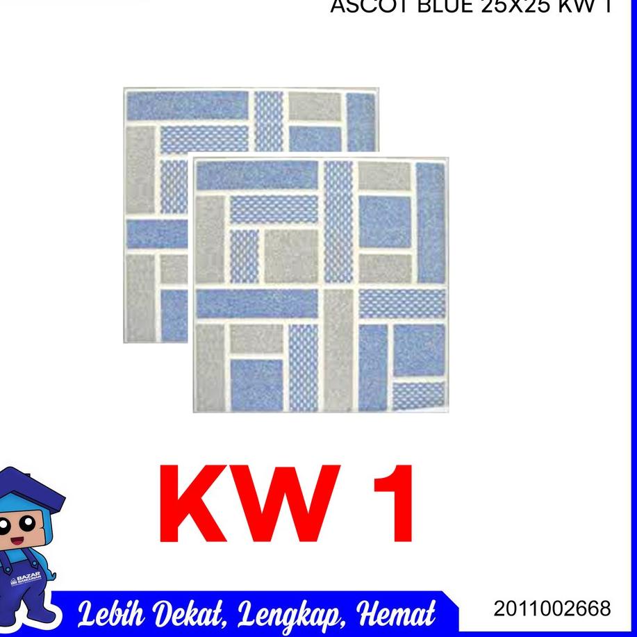 PROMO KIA - Keramik Lantai Kamar Mandi Kasar Floor Tile Ascot Blue 25X25 Kw1