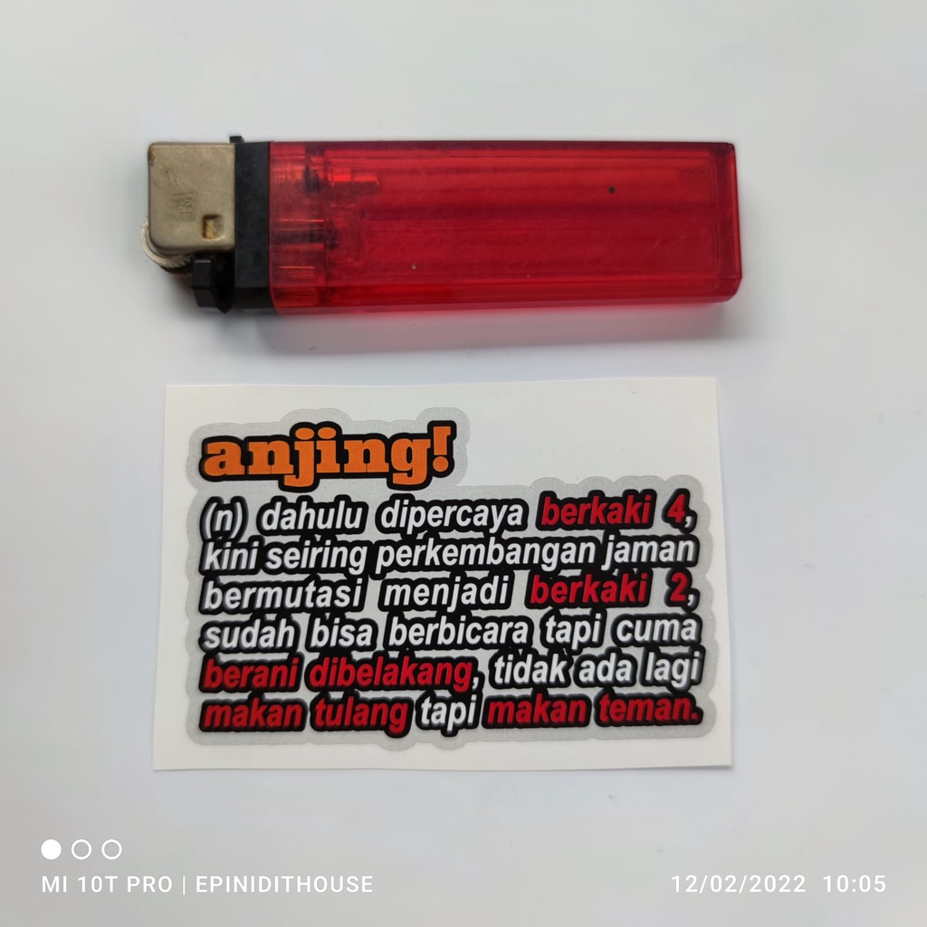 Stiker Makna Anjing Makan Kata Lucu Humor Viral Plesetan Meme Motor HP