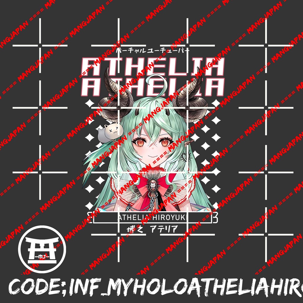 Kaos distro infinite anime vtuber ATHELIA HIROYUKI - MY HOLO original desain 100% combed 30s