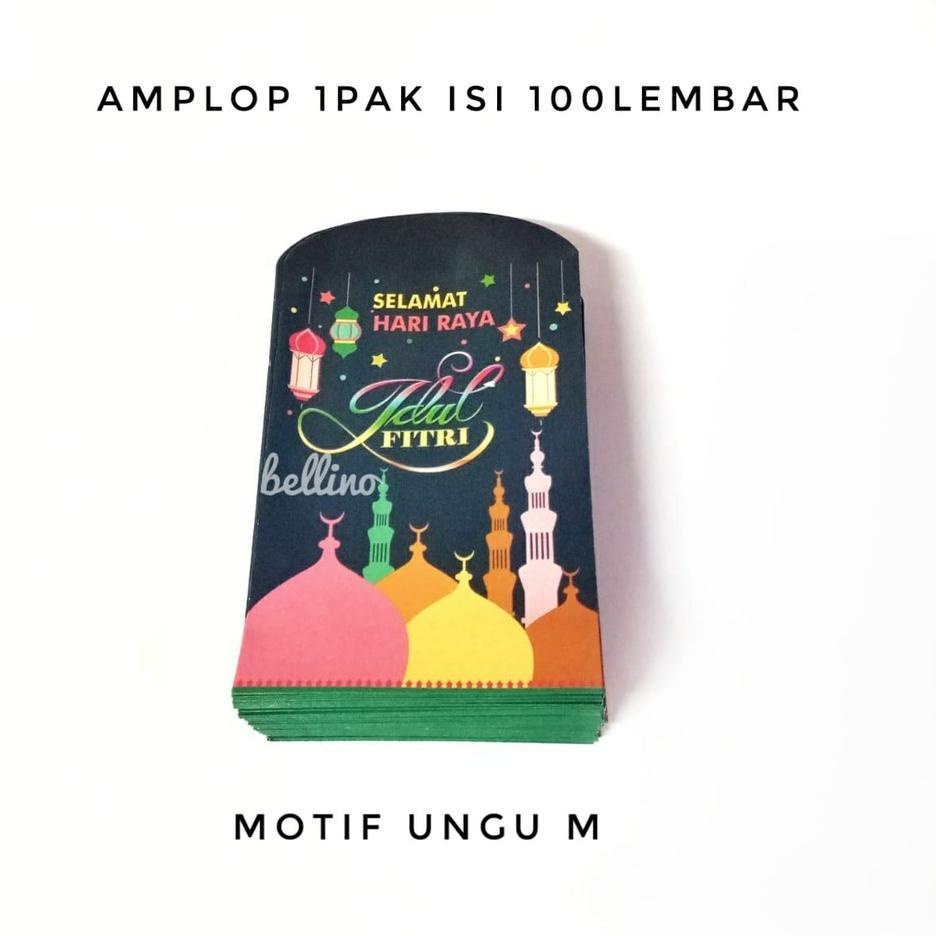 Lebih Kekinian Bellino - 100 pcs Amplop Lebaran Idul Fitri Size M / Ampau Lebaran Ukuran Sedang Angpau Lebaran