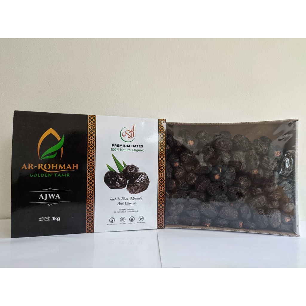 

KURMA AJWA AR-ROHMAH 1KG / KURMA HITAM / KURMA NABI 100% ORI BERGARANSI