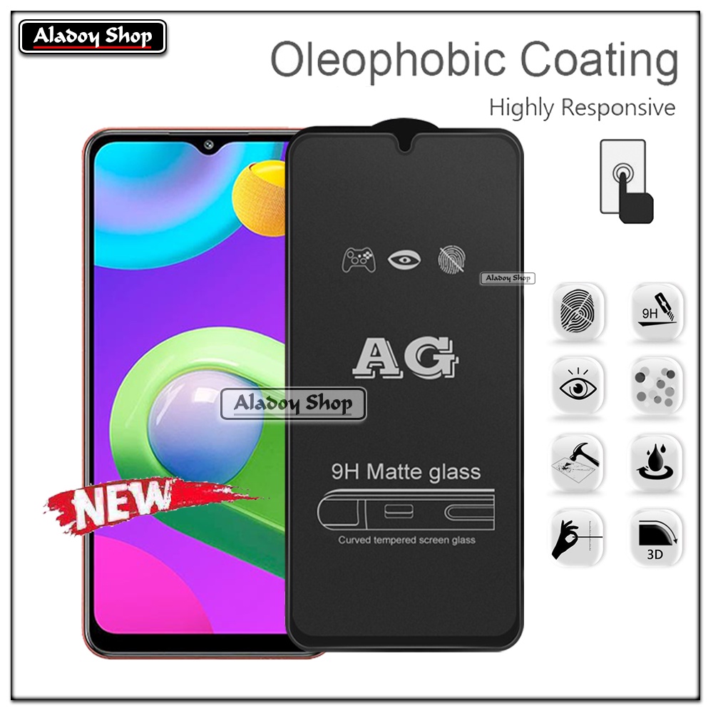 Paket 3IN1 Tempered Glass Layar Matte Anti Glare Samsung A02/M02 Free Tempered Glass Camera dan Skin Carbon