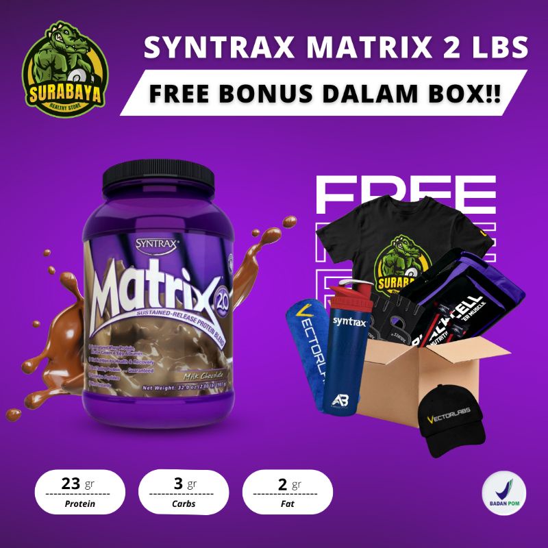 Syntrax Matrix 2 Lbs BPOM Sustained Release Protein Concentrate Blend Non Isolate