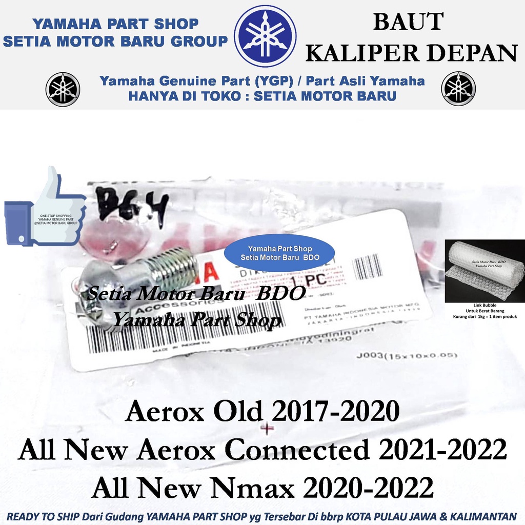 Baut Bolt Depan Kaliper Aerox Old All New Nmax N Max Aerox Connected Ori Asli Yamaha Bandung