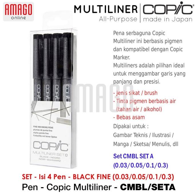 

COPIC MULTILINER BLACK FINE (4 PCS/SET) - CMBL/SETA