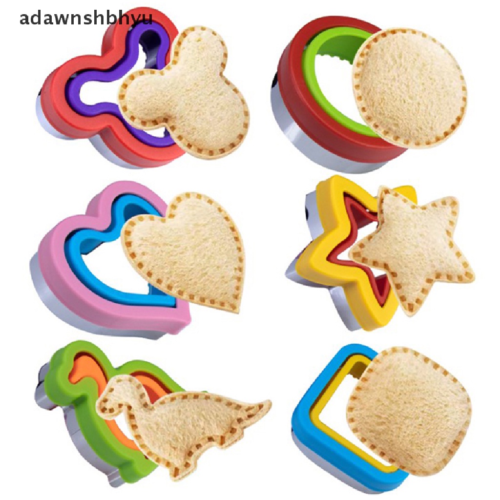 Adawnshbhyu Set Pemotong Dan Sealer Sandwich Bahan Stainless Steel Untuk Anak-Anak DIY Food Cookie Maker ID