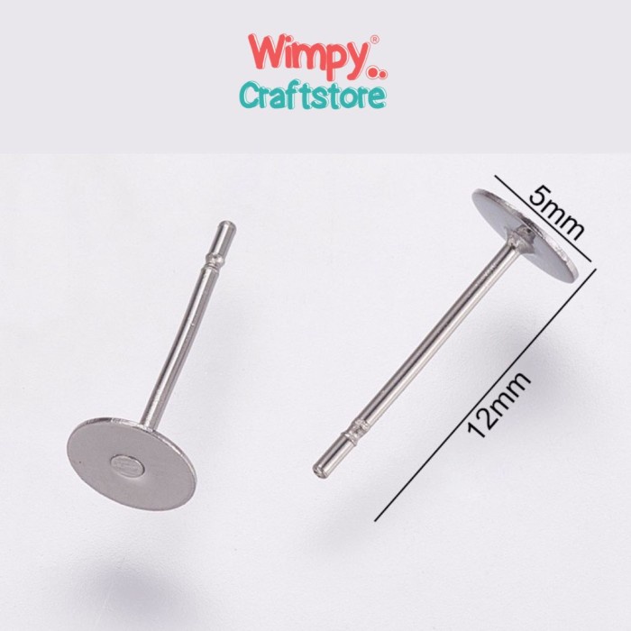 Anting Tusuk Stainless Steel Bahan Aksesoris DIY Wimpy