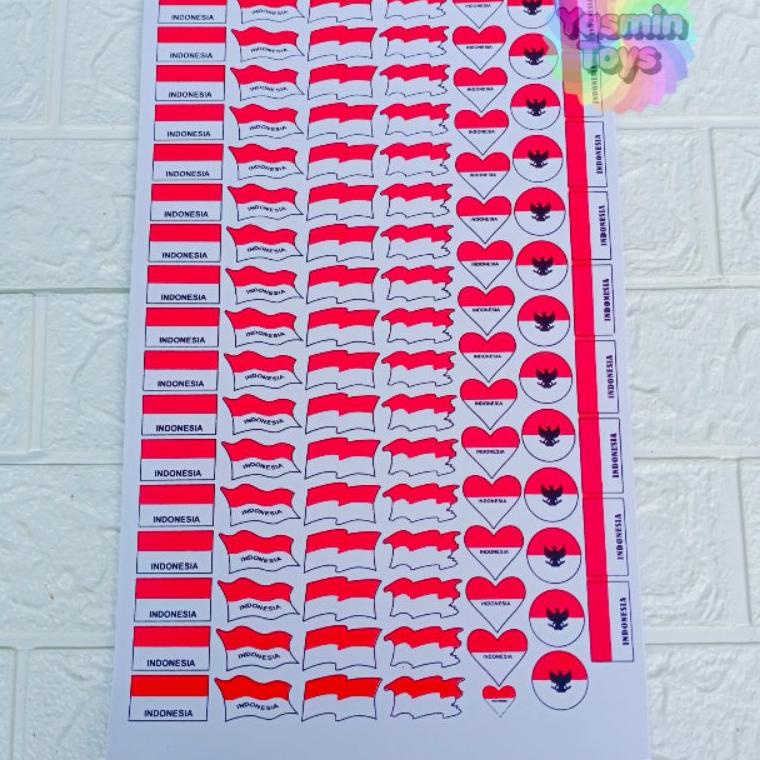 

➬ STIKER BENDERA MERAH PUTIH 1LEMBAR ISI 106PCS/STIKER PIPI ヿ