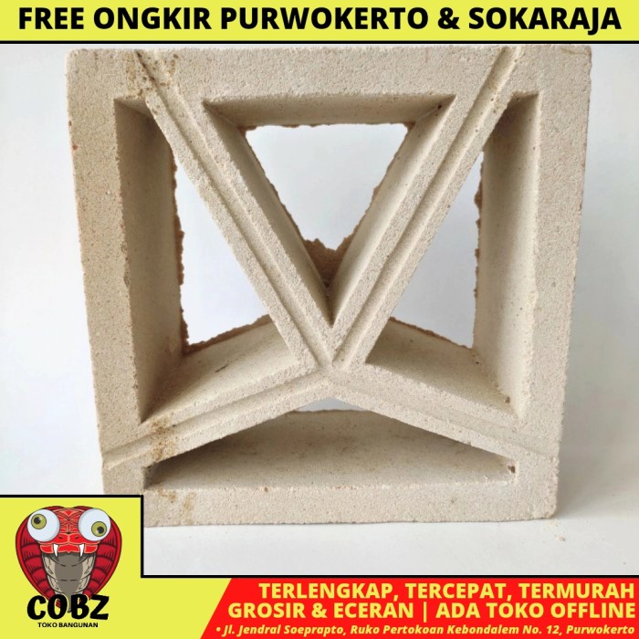 20 CM X 20 CM / NM 10 ROOSTER JALUSI LUBANG ANGIN BETON MOTIF PUTIH