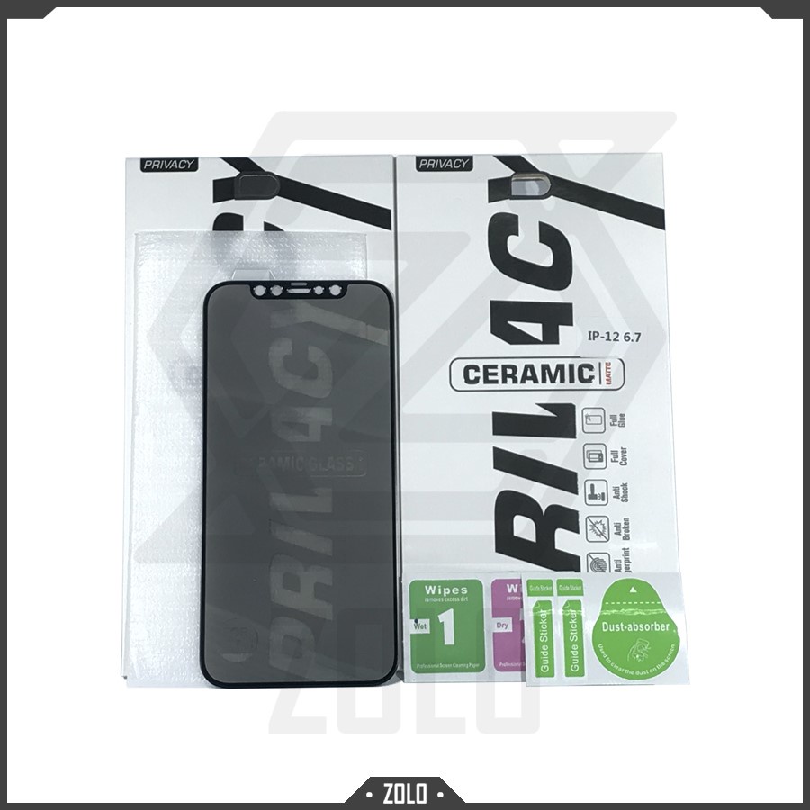 Antigores Ceramic Privacy iPhone / Antigores Anti Spy iPhone Clear Matte / Non Tempered Glass