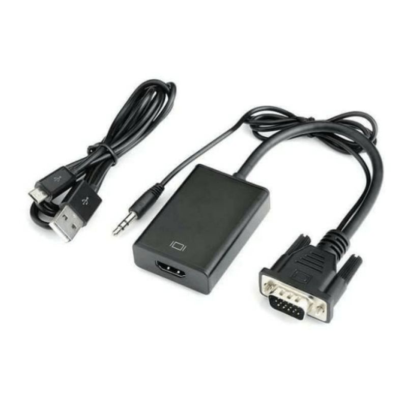 Konverter Kabel VGA To HDMI with Audio Hijau