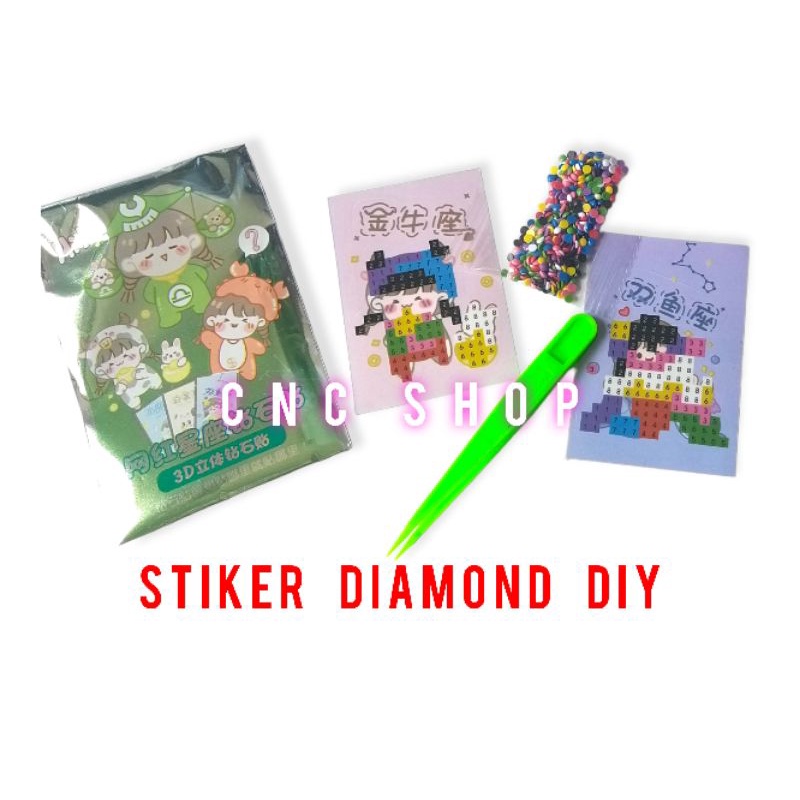 Stiker Diamond DIY Tempel Tempel Mute di Gambar Mainan Motorik Anak Menempel Manik Manik Kreasi