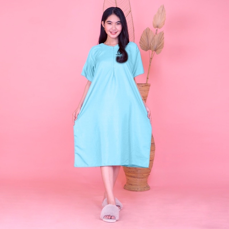 Daster Polos JUMBO Warna RANDOM Santai Viral Kekinian Linen Premium | Daster Wanita Jumbo | Daster Wanita Polos Busui Friendly | Daster Kekinian | Premium Quality | COD