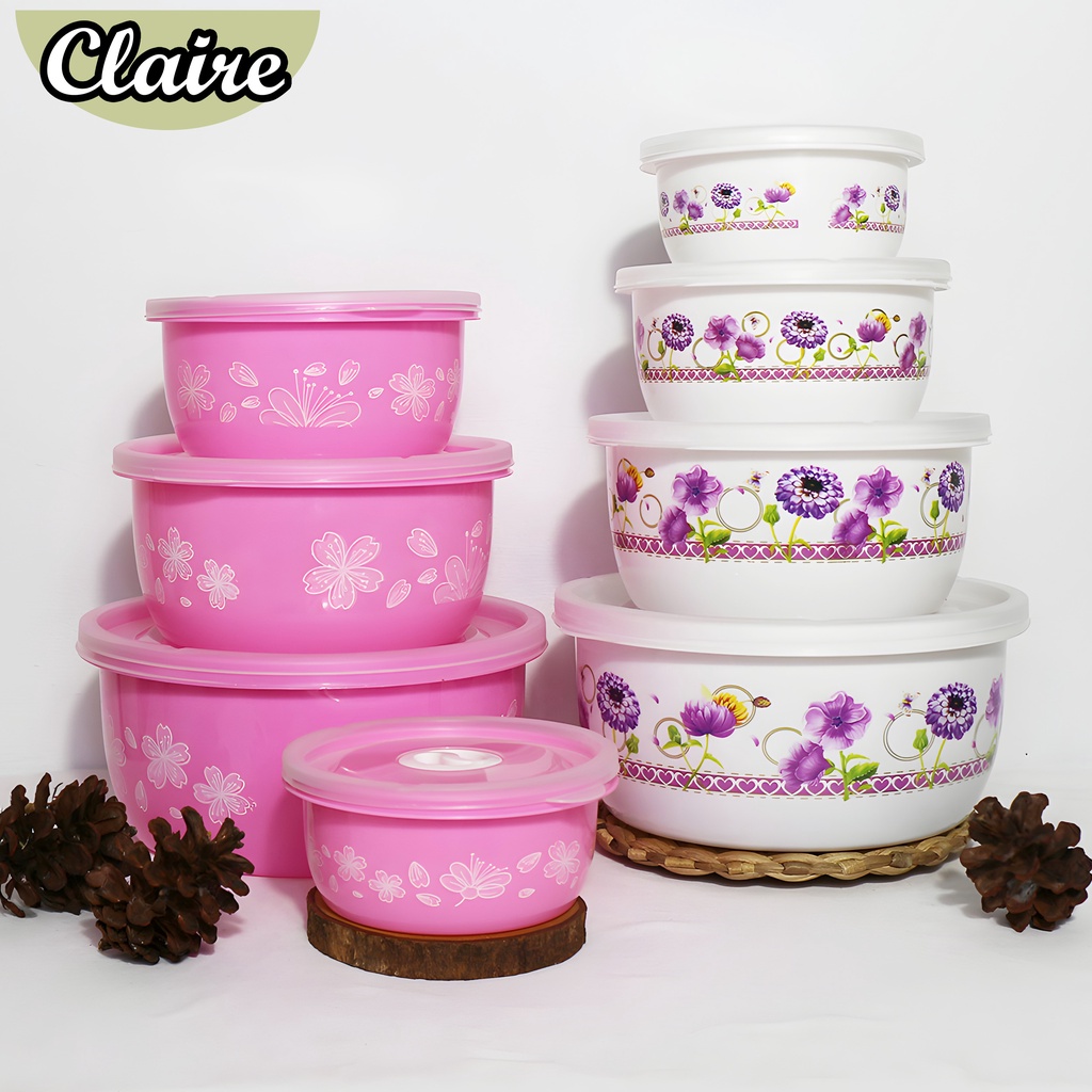 Freshpot 4 set / Lunch Box 4 set / Tempat Makan 4 Susun Pink dan Putih