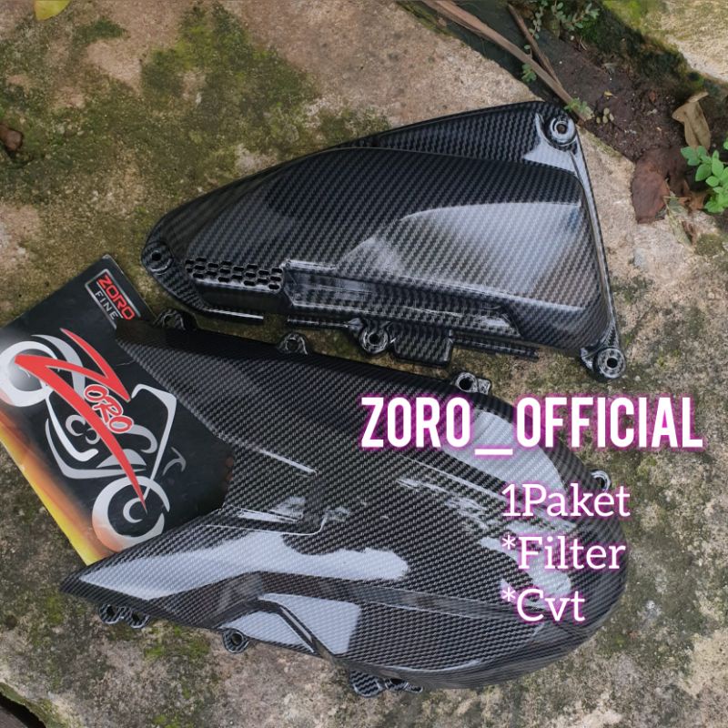 Paket Tutup Cvt Carbon / Tutup Keong Cvt Carbon Beat New Deluxe / Scoopy New / Genio / Beat Street 2