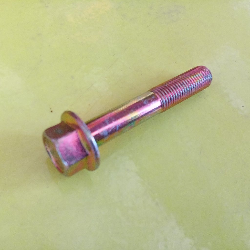 FLANGE BOLT KUNING M10 X 90 / BAUT 14 KUNCI 14 / BAUT TOPI M10 X 90 KUNING / FLANGE BOLT M10X90 KUNI